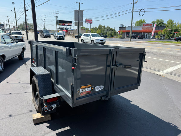 Prospector Trailers 4'x8' Manual Dump Trailer 2990 GVWR Gray