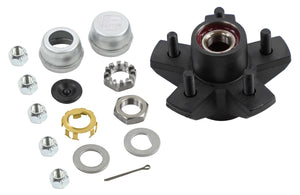 Dexter® Complete Pre-Greased Idler Hub Assembly, #84 Spindle, E-Z Lube® or Grease Lube, 3,500 Lb Capacity Per Pair, 5 on 4.5" Bolt Pattern, 1/2" Studs, , Pregreased