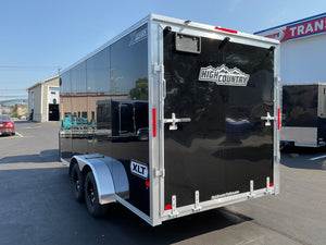 Enclosed Aluminum Cargo Trailer 7'x16' BLACK RAMP Alcom Xpress XLT Series 6" Additional Height