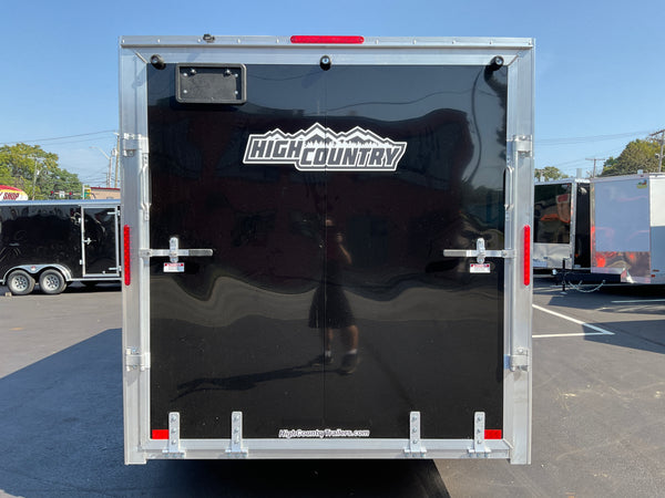 Enclosed Aluminum Cargo Trailer 7'x16' BLACK RAMP Alcom Xpress XLT Series 6" Additional Height