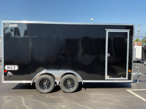 Enclosed Aluminum Cargo Trailer 7'x16' BLACK RAMP Alcom Xpress XLT Series 6" Additional Height