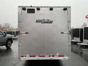Enclosed Gooseneck Car Hauler Trailer 8.5'x40' V-Nose Silver Ramp High Country Aluminum