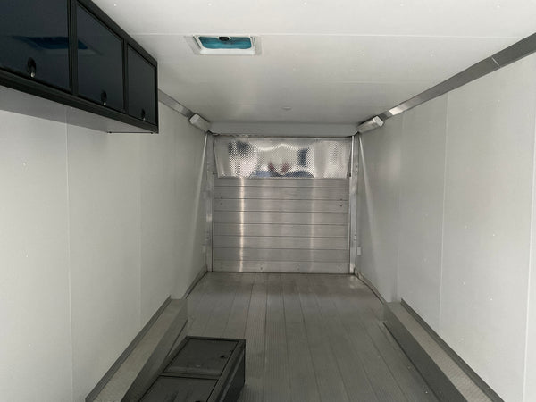 Enclosed Gooseneck Car Hauler Trailer 8.5'x40' V-Nose Silver Ramp High Country Aluminum