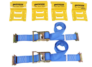 Erickson ATV E Track Tie-Down Kit w/ Ratchet Straps and Wheel Chocks - 1,500 lbs