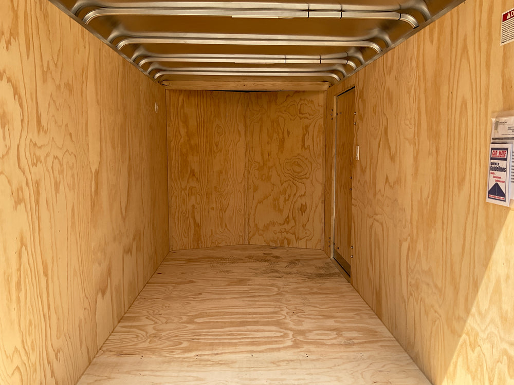 Enclosed Cargo Trailer 6'x12'+2'V BLACK Barn Door Car Mate V-Nose