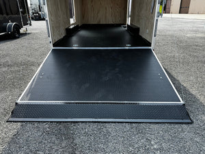 Car Mate Custom Enclosed Car Hauler Trailer 8.5'x20' Storage Trailer Charcoal 9990 GVWR, Dexter Torflex Axles, Winter Storage Package, Reinforced Roof, Drop Leg Jacks, Get-Out Awning Door, 110V Inlet/Outlet, Battery, Alum Wheels, Lifetime/5-Year Warranty Car Mate Trailers