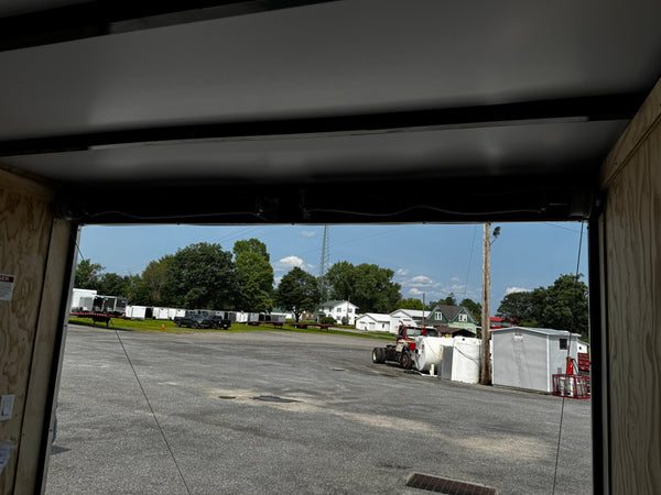 Car Mate Custom Enclosed Car Hauler Trailer 8.5'x20' Storage Trailer Charcoal 9990 GVWR, Dexter Torflex Axles, Winter Storage Package, Reinforced Roof, Drop Leg Jacks, Get-Out Awning Door, 110V Inlet/Outlet, Battery, Alum Wheels, Lifetime/5-Year Warranty Car Mate Trailers