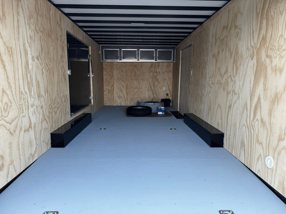 Enclosed Car Hauler Trailer 8.5'x20' Charcoal Car Mate Custom 9990 GVWR, Dexter Torflex Axles, Winter Storage Package, Reinforced Roof, Drop Leg Jacks, Get-Out Awning Door, 110V Inlet/Outlet, Battery, 3 Way Wall Switch, Lifetime/5-Year Warranty Car Mate Trailers