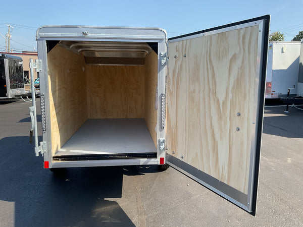 Enclosed Cargo Trailer 4'x8' Charcoal Single Door Car Mate