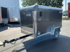 Enclosed Cargo Trailer 4'x8' Charcoal Single Door Car Mate