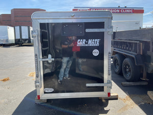 Enclosed Cargo Trailer 4'x8' BLACK Single Door Car Mate Car Mate Trailers