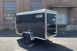 Enclosed Cargo Trailer 4'x8' BLACK Single Door Car Mate Car Mate Trailers