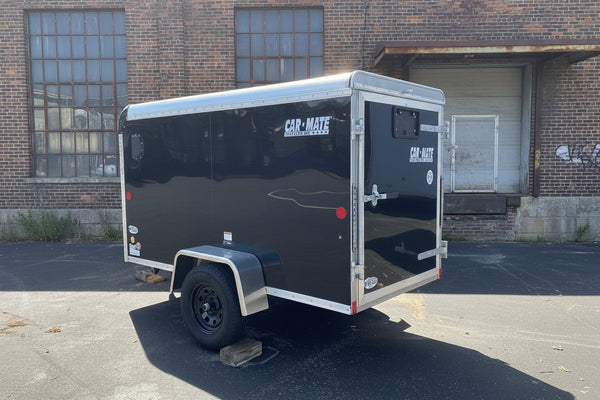 Enclosed Cargo Trailer 4'x8' BLACK Single Door Car Mate Car Mate Trailers