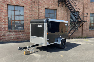 Enclosed Cargo Trailer 4'x8' BLACK Single Door Car Mate Car Mate Trailers