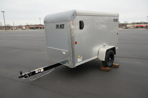 Enclosed Cargo Trailer 4'x8' Single Door Car Mate Silver Car Mate Trailers