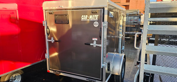 Enclosed Cargo Trailer 5'x8' Charcoal Ramp Door Car Mate Sportster Car Mate Trailers