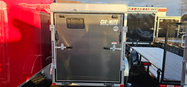 Enclosed Cargo Trailer 5'x8' Charcoal Ramp Door Car Mate Sportster Car Mate Trailers