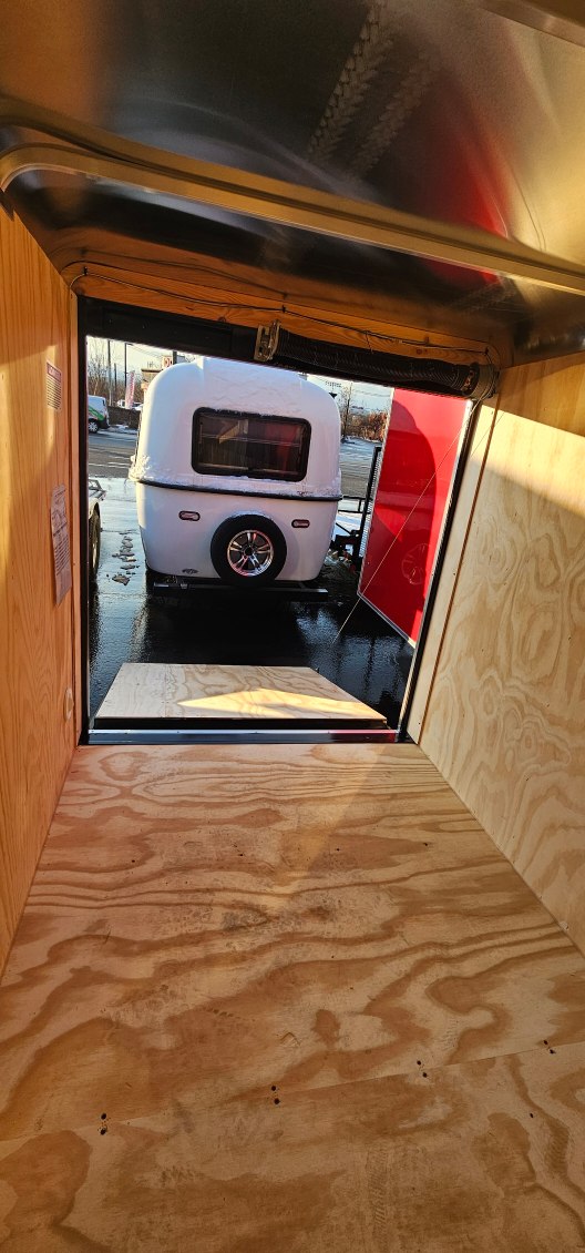 Enclosed Cargo Trailer 5'x8' Charcoal Ramp Door Car Mate Sportster Car Mate Trailers
