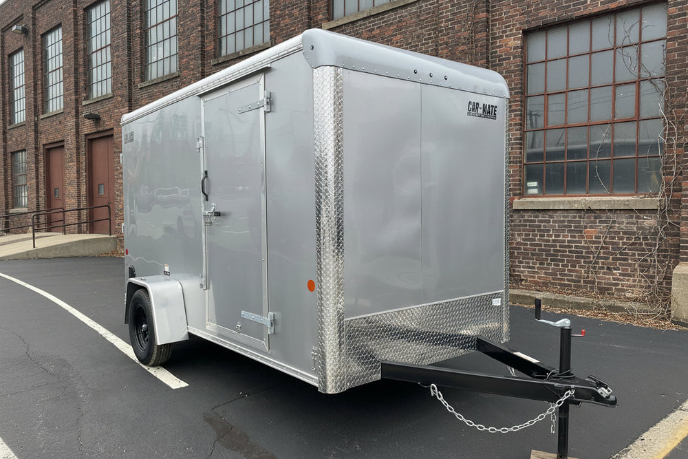 Enclosed Cargo Trailer 6'x12' Silver RAMP Car Mate Custom Cargo Car Mate Trailers