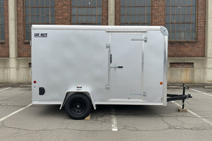 Enclosed Cargo Trailer 6'x12' Silver RAMP Car Mate Custom Cargo Car Mate Trailers