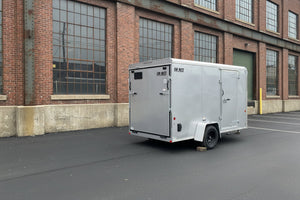Enclosed Cargo Trailer 6'x12' Silver RAMP Car Mate Custom Cargo Car Mate Trailers