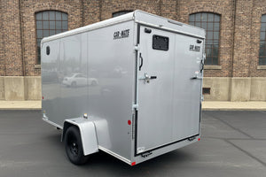 Enclosed Cargo Trailer 6'x12' Silver RAMP Car Mate Custom Cargo Car Mate Trailers