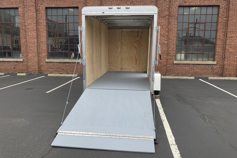 Enclosed Cargo Trailer 6'x12' Silver RAMP Car Mate Custom Cargo Car Mate Trailers
