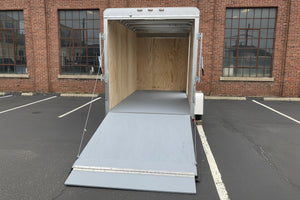Enclosed Cargo Trailer 6'x12' Silver RAMP Car Mate Custom Cargo Car Mate Trailers