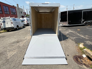 Car Mate Trailers 6'x12' Enclosed Cargo Trailer Silver RAMP Car Mate Trailers