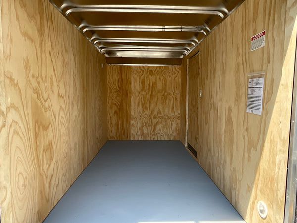 Car Mate Trailers 6'x12' Enclosed Cargo Trailer Silver RAMP Car Mate Trailers
