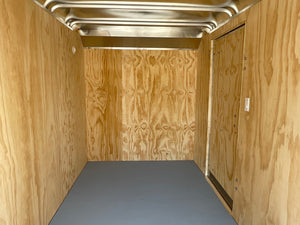 Car Mate Trailers 6'x12' Enclosed Cargo Trailer Silver RAMP Car Mate Trailers