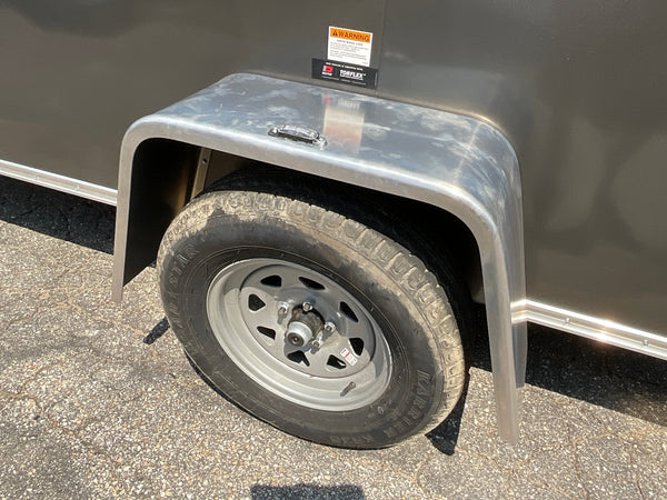 Car Mate Trailers 6'x12' Enclosed Cargo Trailer Silver RAMP Car Mate Trailers
