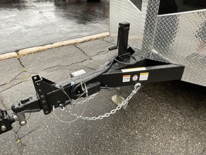 Car Mate Trailers Custom Enclosed Car Hauler Trailer 8.5'x24' Black Car Mate Avalanche 9990 GVWR, 7' Interior Height, Extended Tongue, Adj. Coupler, 8k Tongue Jack, Get-Out Man Door, 4 HD D-Rings, Lifetime + 5 Year Warranty