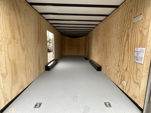 Car Mate Trailers Custom Enclosed Car Hauler Trailer 8.5'x24' Black Car Mate Avalanche 9990 GVWR, 7' Interior Height, Extended Tongue, Adj. Coupler, 8k Tongue Jack, Get-Out Man Door, 4 HD D-Rings, Lifetime + 5 Year Warranty