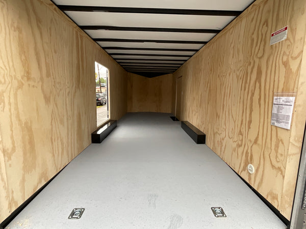 Car Mate Trailers Custom Enclosed Car Hauler Trailer 8.5'x24' Black Car Mate Avalanche 9990 GVWR, 7' Interior Height, Extended Tongue, Adj. Coupler, 8k Tongue Jack, Get-Out Man Door, 4 HD D-Rings, Lifetime + 5 Year Warranty
