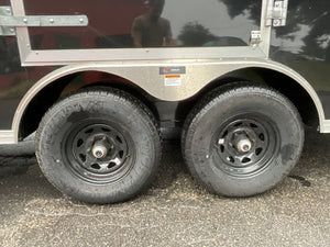 Car Mate Trailers Custom Enclosed Car Hauler Trailer 8.5'x24' Black Car Mate Avalanche 9990 GVWR, 7' Interior Height, Extended Tongue, Adj. Coupler, 8k Tongue Jack, Get-Out Man Door, 4 HD D-Rings, Lifetime + 5 Year Warranty