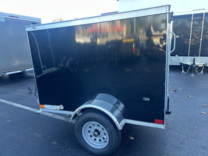 Enclosed Cargo Trailer 4x6+2'V BLACK Covered Wagon Covered Wagon Trailers