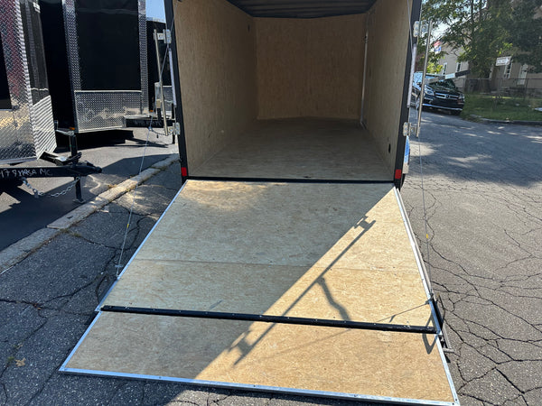 Enclosed Cargo Trailer 7'x14'+2'V BLACK RAMP Covered Wagon