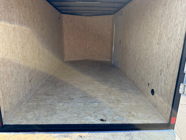 Enclosed Cargo Trailer 7'x14'+2'V BLACK RAMP Covered Wagon