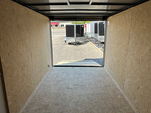 Enclosed Cargo Trailer 7'x14'+2'V BLACK RAMP Covered Wagon