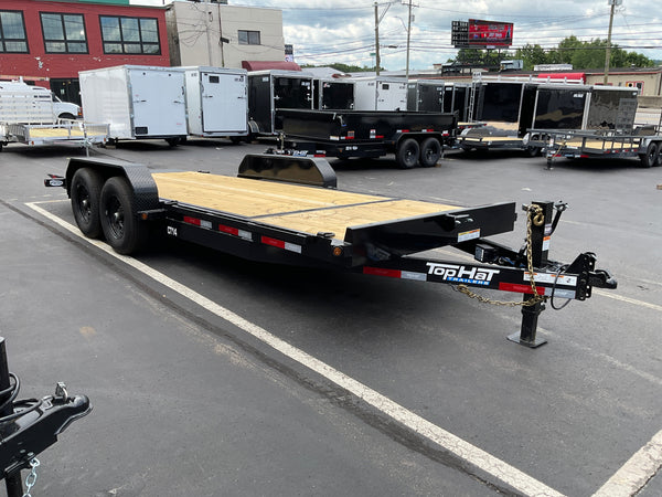 Top Hat Trailers DE14 Dump Trailer 83"x14' Black 14K GVWR with Ramps Top Hat Trailers