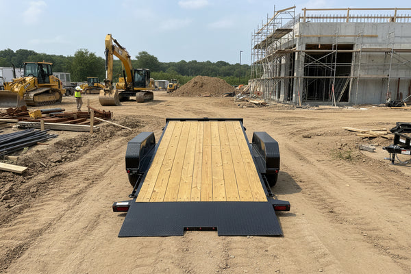 Top Hat Trailers DE14 Dump Trailer 83"x14' Black 14K GVWR with Ramps Top Hat Trailers