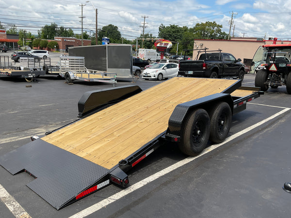 Top Hat Trailers DE14 Dump Trailer 83"x14' Black 14K GVWR with Ramps Top Hat Trailers