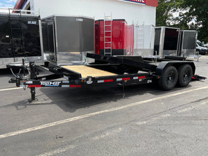 Top Hat Trailers DE14 Dump Trailer 83"x14' Black 14K GVWR with Ramps Top Hat Trailers