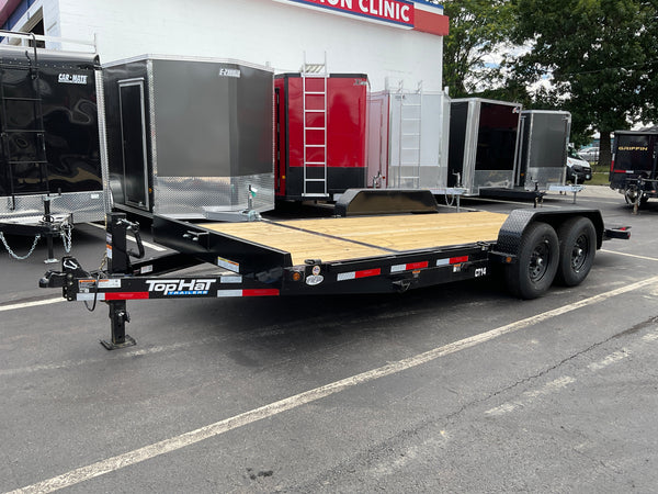 Top Hat Trailers DE14 Dump Trailer 83"x14' Black 14K GVWR with Ramps Top Hat Trailers
