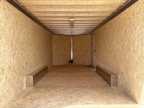 Aluminum Durabull Enclosed Contractor 8.5'x18'+2'V Barn Door with Ramps DuraBull Trailers