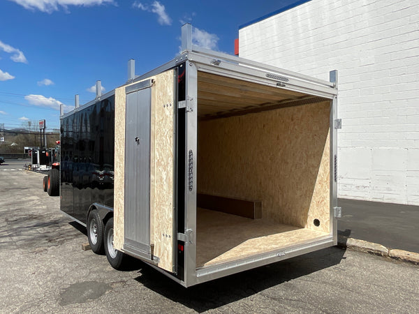 Aluminum Durabull Enclosed Contractor 8.5'x18'+2'V Barn Door with Ramps DuraBull Trailers
