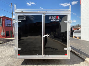Aluminum Durabull Enclosed Contractor 8.5'x18'+2'V Barn Door with Ramps DuraBull Trailers