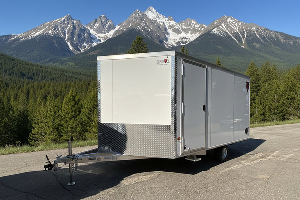 Durabull Trailers 101"X12' Multi-Sport Snowmobile Trailer White, Snow Package, 70" Interior Height, Galvanized Dexter Torflex Axle, 3 Year Warranty, Made in NH DuraBull Trailers