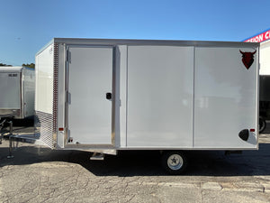 Durabull Trailers 101"X12' Multi-Sport Snowmobile Trailer White, Snow Package, 70" Interior Height, Galvanized Dexter Torflex Axle, 3 Year Warranty, Made in NH DuraBull Trailers